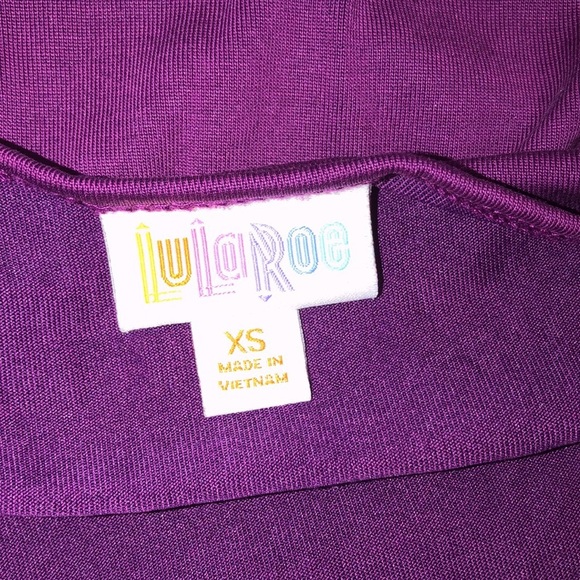 LulaRoe size xsmall purple Irma top - Picture 4 of 4